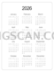Calendar 2026 2511x3250 cutout from Calendar 2026
