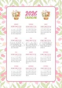 Calendar 2026 3005x4250 cutout from Calendar 2026