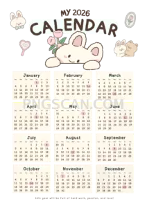 Calendar 2026 2170x3059 cutout from Calendar 2026