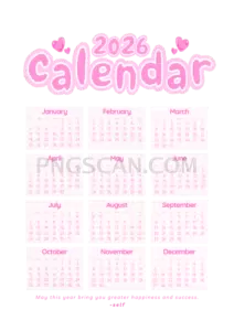Calendar 2026 2170x3059 cutout from Calendar 2026