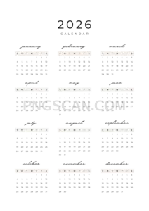 Calendar 2026 2579x3648 cutout from Calendar 2026