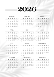 Calendar 2026 2298x3250 cutout from Calendar 2026