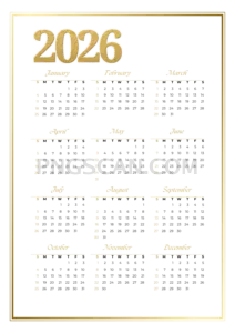 Calendar 2026 2651x3750 cutout from Calendar 2026