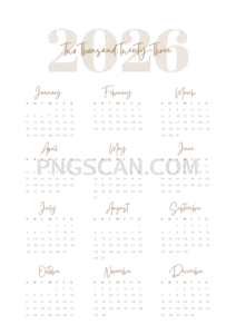 Calendar 2026 2580x3648 cutout from Calendar 2026