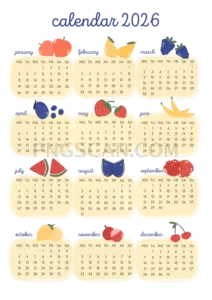 Calendar 2026 2778x3929 cutout from Calendar 2026