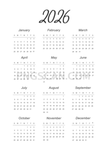 Calendar 2026 2475x3500 cutout from Calendar 2026