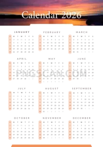 Calendar 2026 2381x3368 cutout from Calendar 2026