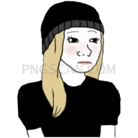 Doomer Girl #415 cutout from Doomer Wojak