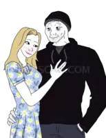 Doomer Girl #396 cutout from Doomer Wojak