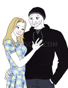 Doomer Girl #396 cutout from Doomer Wojak
