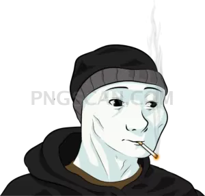 Doomer Wojak #379 cutout from Doomer Wojak