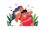 Happy Family Vector Love cutout from Mardi Gras Vector